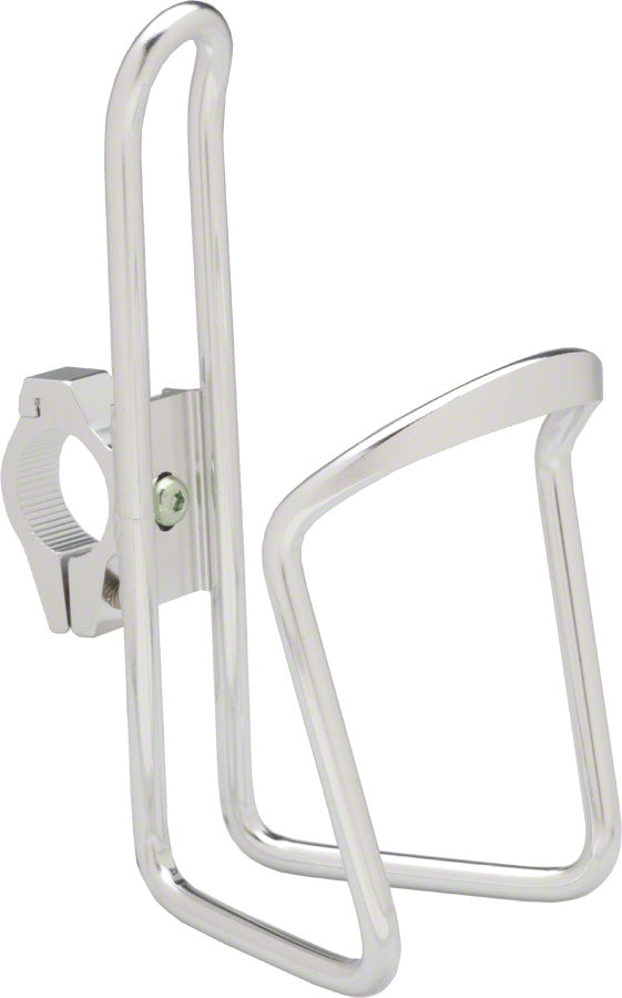 NEW Dimension Water Bottle Cage with adjustable HB clamp: Silver