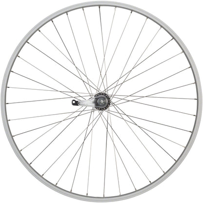 NEW Quality Wheels Value Single Wall Series Coaster Brake Rear Wheel - 700c, 3/8" x 124mm, Coaster Brake, 3 Prong Cog, Silver - Around the Cycle