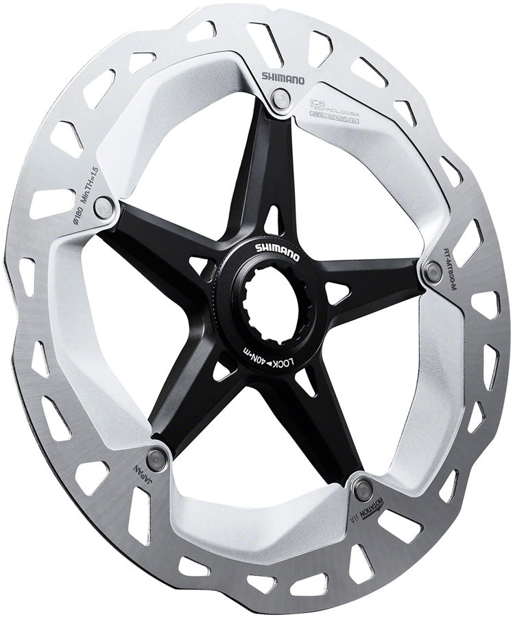 NEW Shimano Deore XT RT-MT800-L Disc Brake Rotor with External Lockring - 203mm, Center Lock, Silver/Black