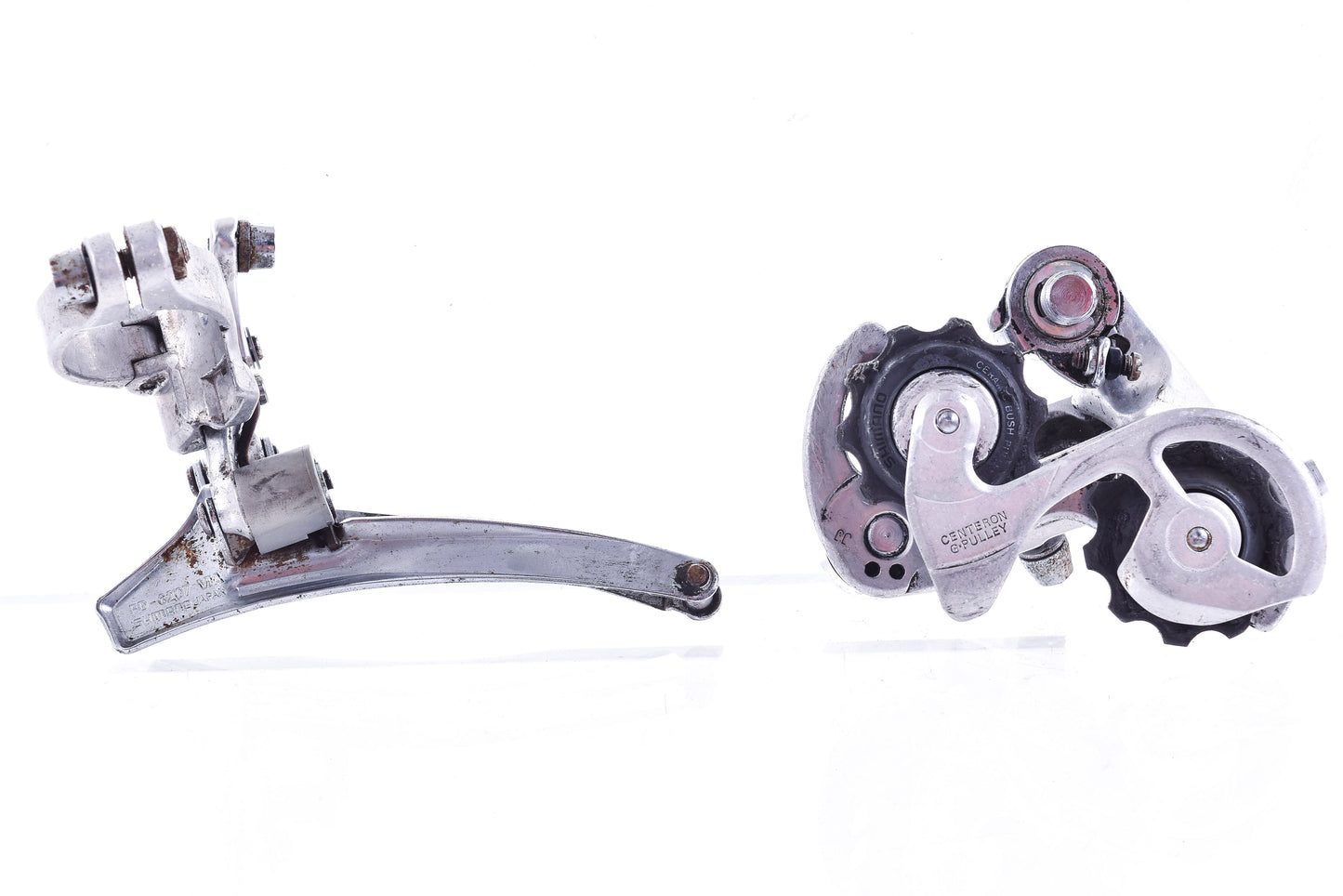 USED Vintage Shimano 600 Front and Rear Derailleur set 2x6 speed FD-6207 / RD-6208 Road Silver