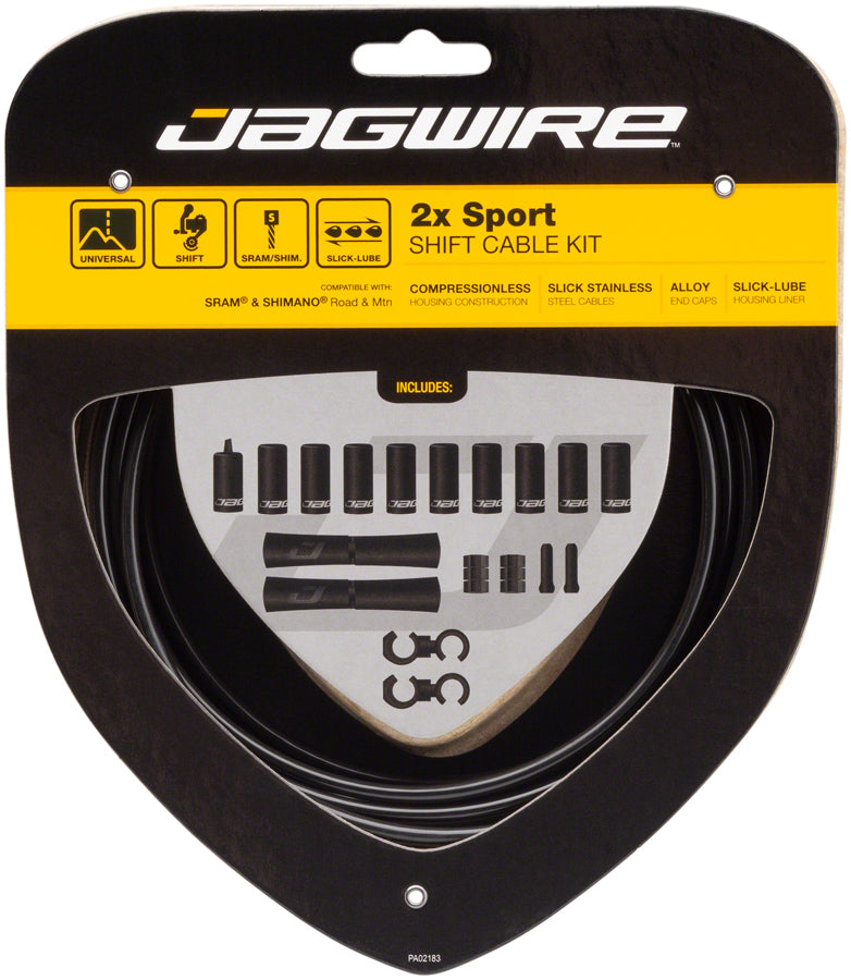 NEW Jagwire 2x Sport Shift Cable Kit SRAM/Shimano, Black