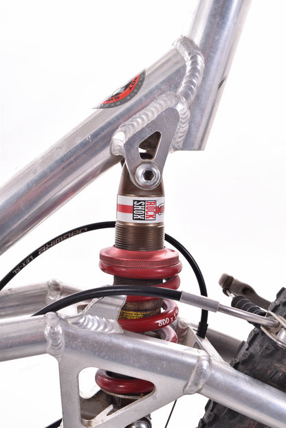 USED AS IS 1997 Schwinn Homegrown Full Suspension 26" Mountain Bike XL Shimano XT 3x8 speed Polished Aluminum
