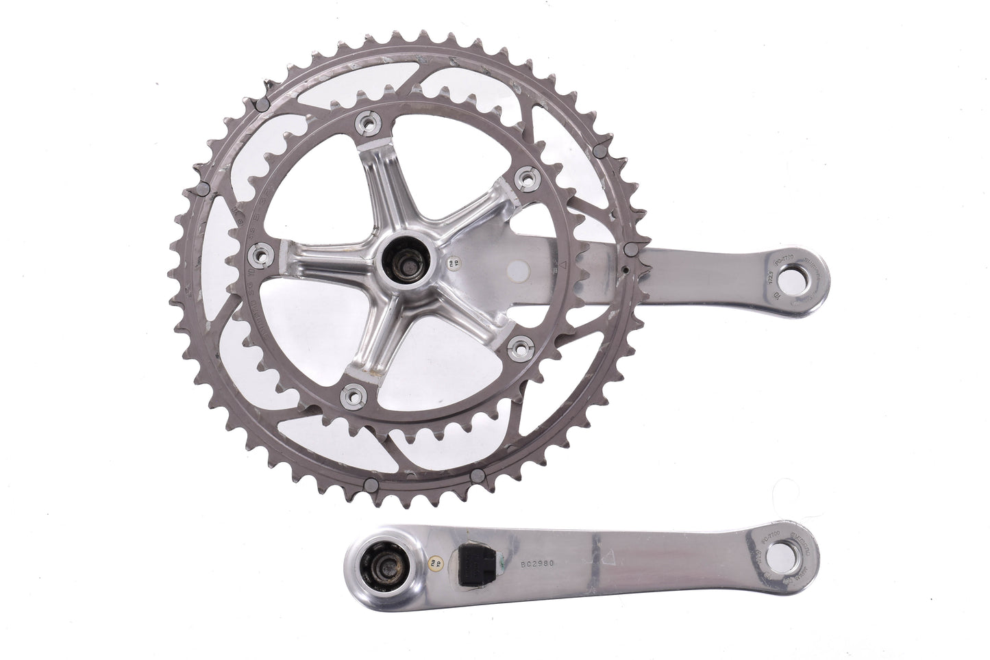 USED Shimano Dura-Ace FC-7700 172.5mm 53/39T Road Crankset Silver