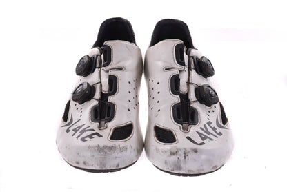 USED Lake CX237 Road Cycling Shoes EU46 US12 Carbon Sole Boa White