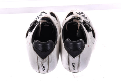 USED Lake CX237 Road Cycling Shoes EU46 US12 Carbon Sole Boa White