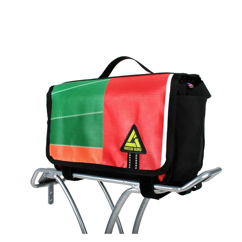 UPCYCLED Green Guru Kickstand Cooler Rear Rack Bag - Around the Cycle
