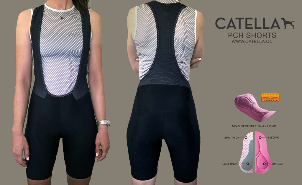 *NEW* Catella Women's PCH Bib Shorts Pacifica, Medium - Around the Cycle