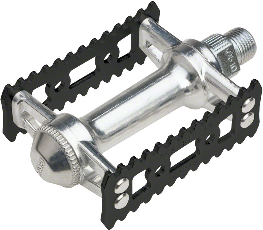 NEW MKS Sylvan Stream Pedals: 9/16" Toe Clip Compatible Alloy Silver/Black