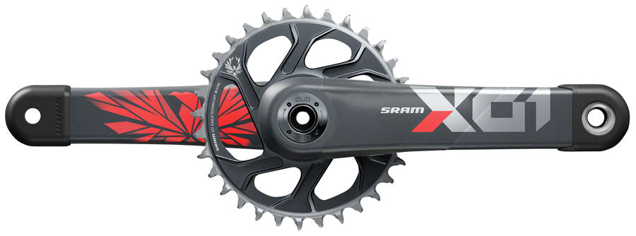 NEW SRAM X01 Eagle Carbon Crankset Boost 175mm, Lunar/Oxy Red,