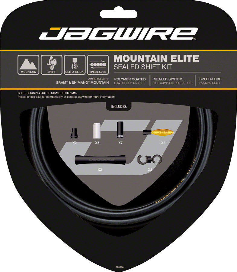 NEW Jagwire Mountain Elite Sealed Shift Cable Kit, Frozen Black