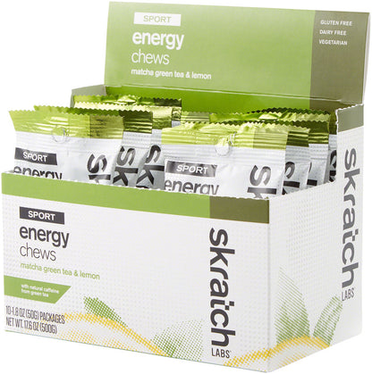 NEW Skratch Labs Sport Energy Chews: Matcha Green Tea and Lemon, Box of 10