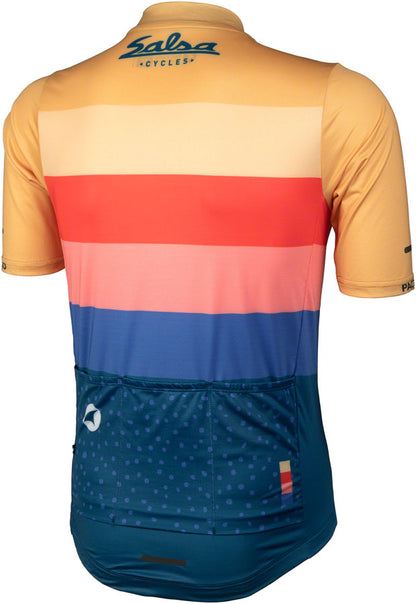 NEW Salsa Team Polytone Men's Jersey - Goldenrod, Dark Blue, w/ Stripes, Medium - Around the Cycle