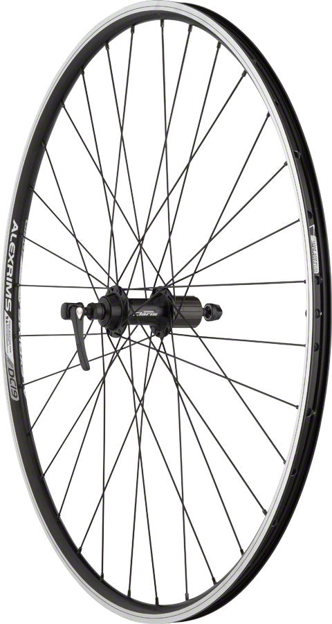NEW Quality Wheels Value Double Wall Series Rear Wheel - 700, QR x 130mm, Rim Brake, HG 10, Black, Clincher - Around the Cycle