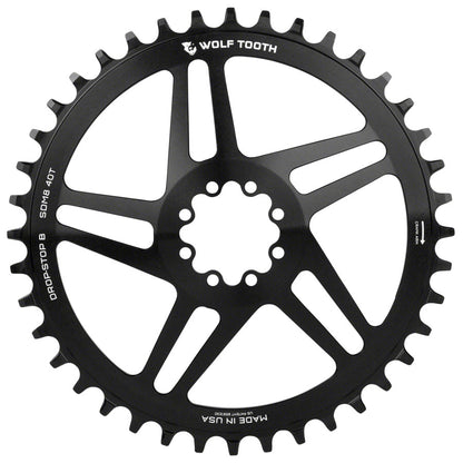 NEW Wolf Tooth Direct Mount Chainring - 44t, SRAM Direct Mount, Drop-Stop, For SRAM 8-Bolt Cranksets, 6mm Offset, Black - Around the Cycle