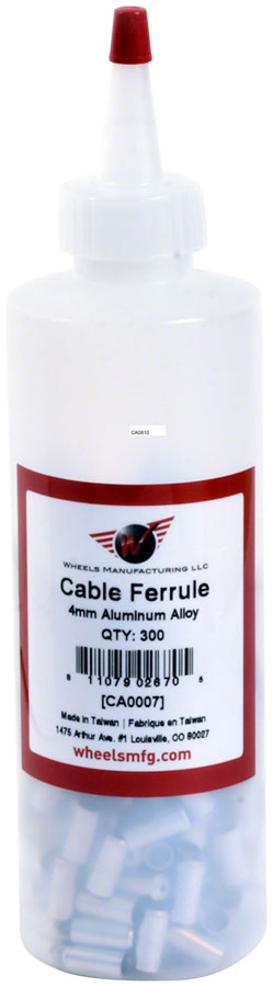 NEW Wheels Manufacturing Cable Housing Ferrule - Alloy, 4mm, Bottle of 300