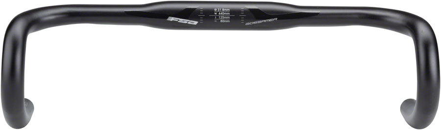 NEW FSA (Full Speed Ahead) Gossamer Compact Drop Handlebar - Aluminum, 31.8mm, 44cm, Black