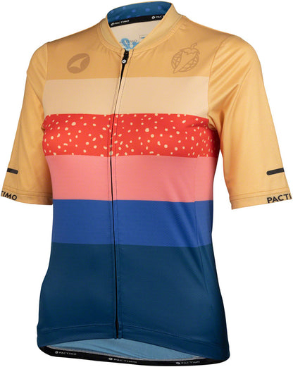 NEW Salsa Team Polytone Women's Jersey - Goldenrod, Dark Blue, w/ Stripes, Large - Around the Cycle