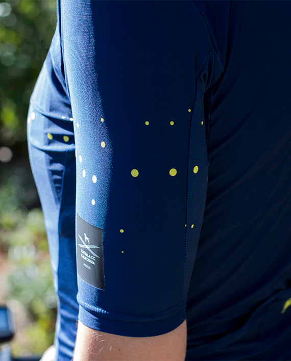 *NEW* Catella Women's Chantry Jersey Pacifica, Dark Blue w/yellow dots, Medium - Around the Cycle