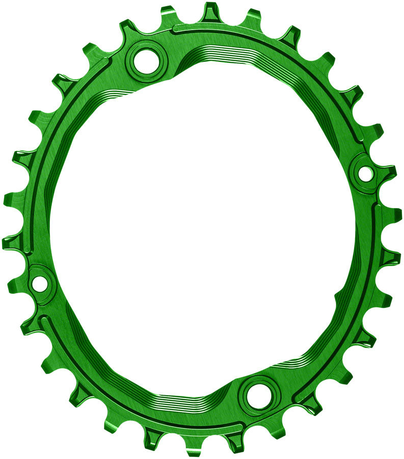 NEW absoluteBLACK Oval 104 BCD Chainring - 30t, 104 BCD, 4-Bolt, Narrow-Wide, Green