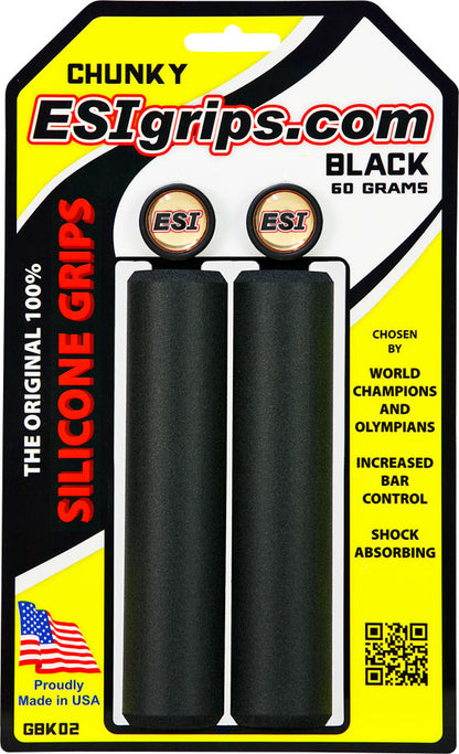 NEW ESI 32mm Chunky Silicone Grips: Black - Around the Cycle