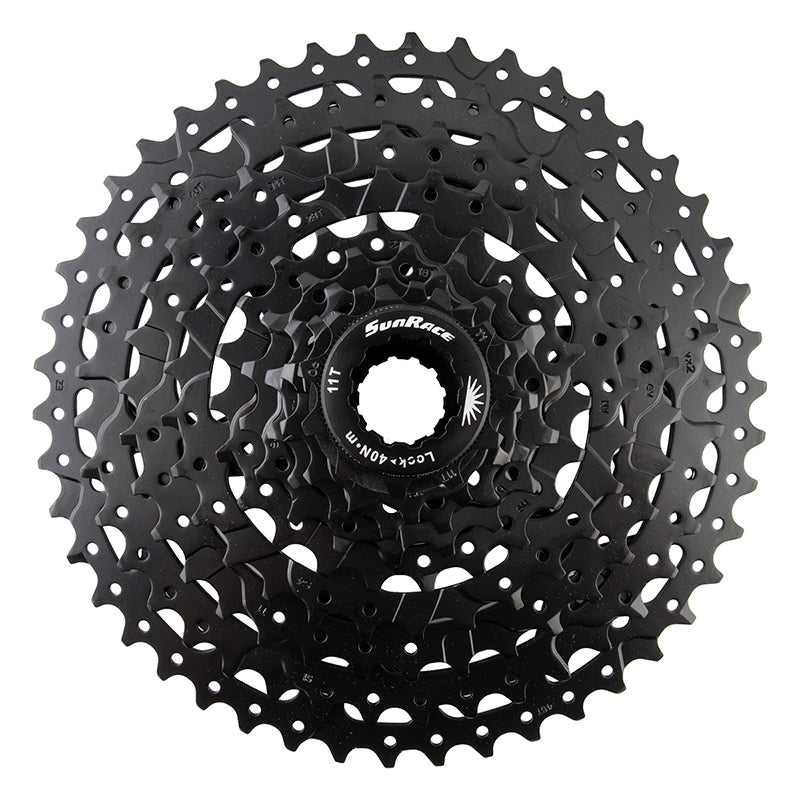 NEW SunRace M983 Cassette - 9 Speed, 11-46t, ED Black, Alloy Spider and Lockring