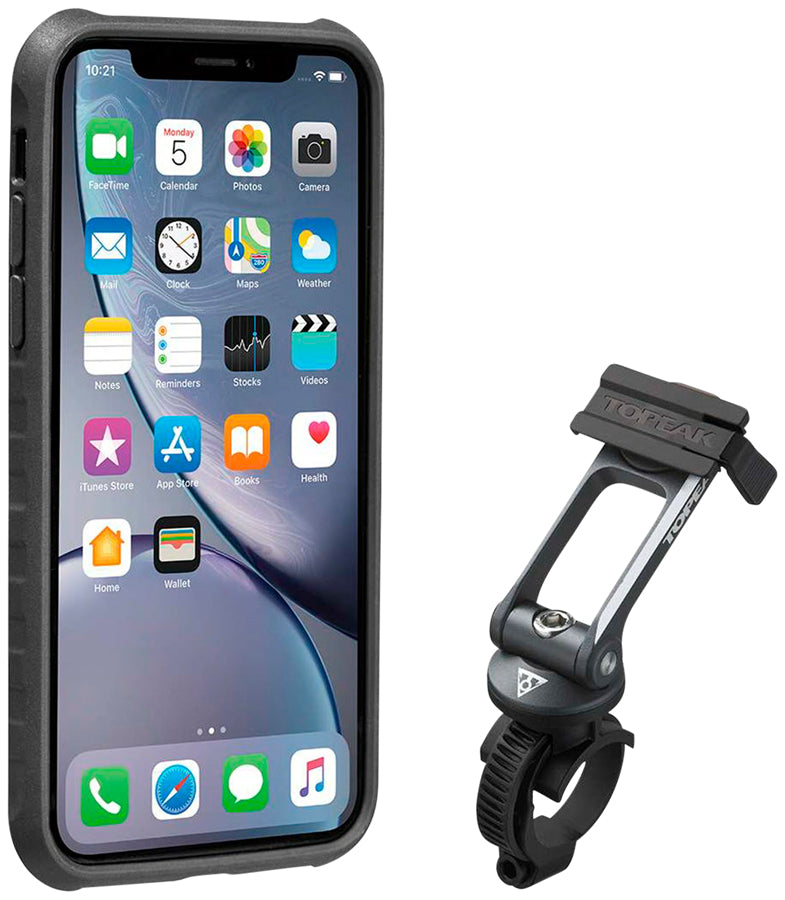 NEW Topeak Ridecase with Mount - Fits iPhone XR, Black/Gray