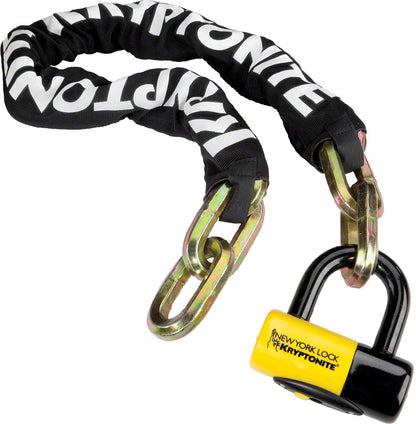 NEW Kryptonite New York Fahgettaboudit Chain 1410 and Disc Lock: 3.25' (100cm) - Around the Cycle