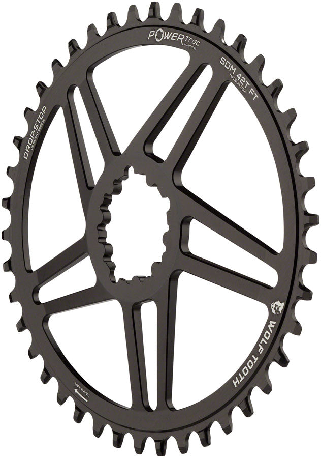 NEW Wolf Tooth Elliptical Direct Mount Chainring - 38t SRAM Direct Mount 6mm Offset Drop-Stop Flattop Compatible Black