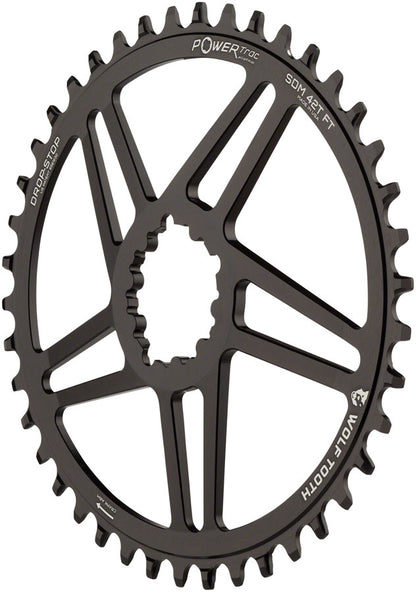 NEW Wolf Tooth Elliptical Direct Mount Chainring - 38t SRAM Direct Mount 6mm Offset Drop-Stop Flattop Compatible Black - Around the Cycle
