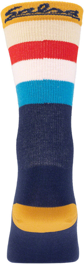 NEW Salsa Team Polytone Sock - 8 inch, Navy, w/ Stripes, Large/X-Large - Around the Cycle