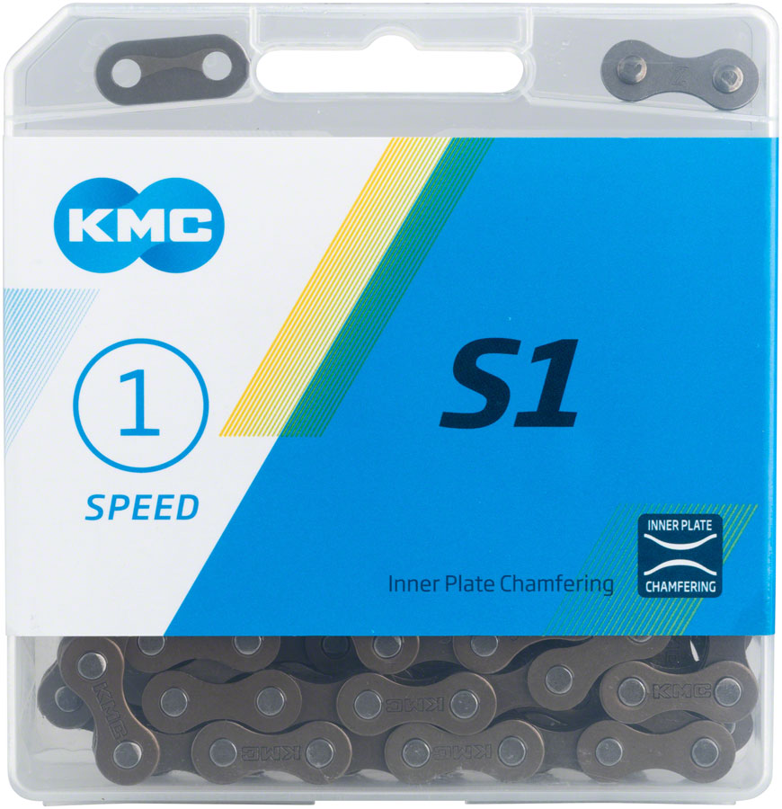 NEW KMC S1 Chain - Single Speed 1/2" x 1/8", 112 Links, Brown