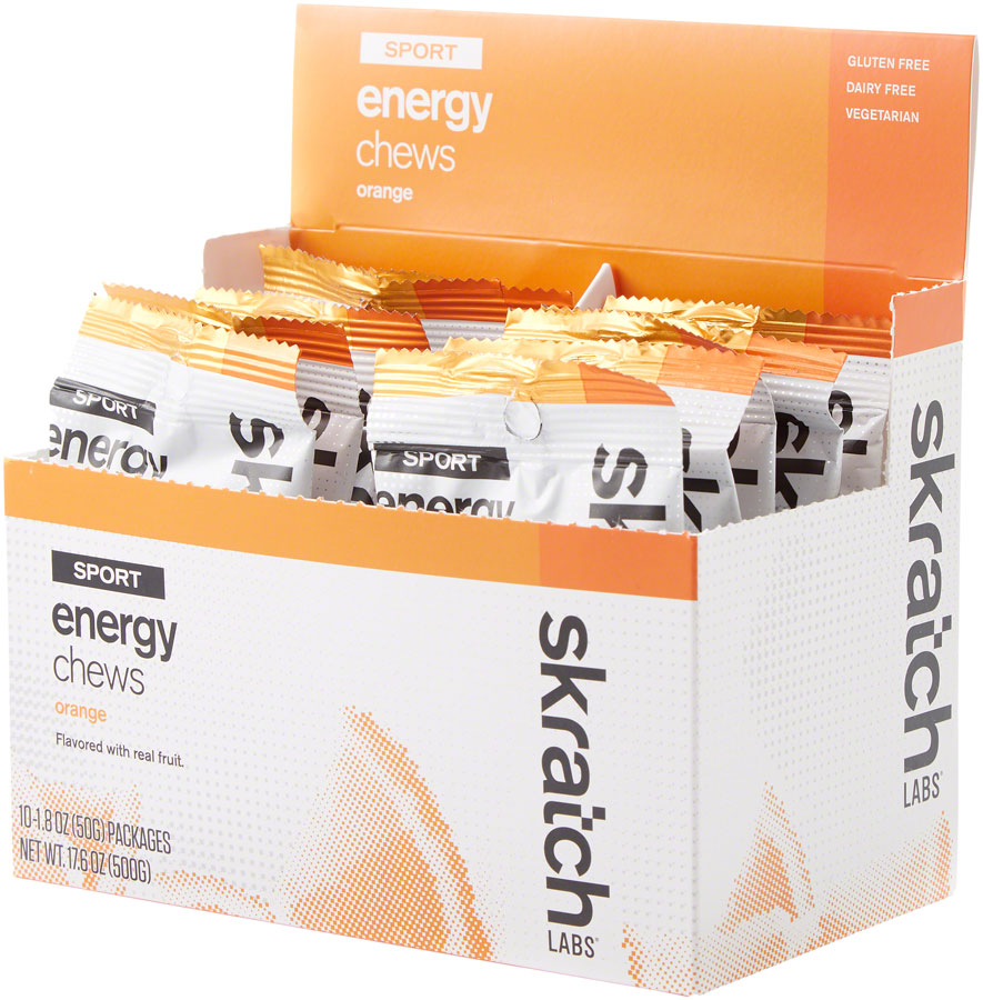 NEW Skratch Labs Sport Energy Chews: Orange, Box of 10