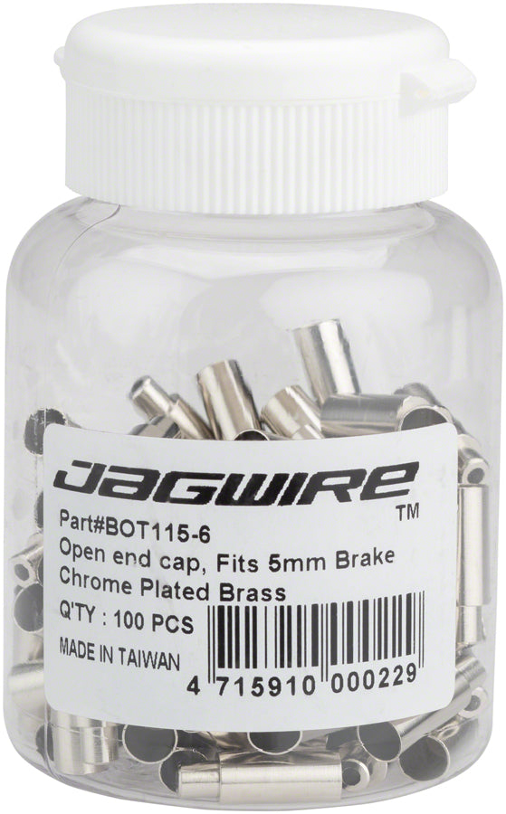 NEW Jagwire 5mm to 4mm Step Down Open End Caps Bottle of 100, Chrome Plated