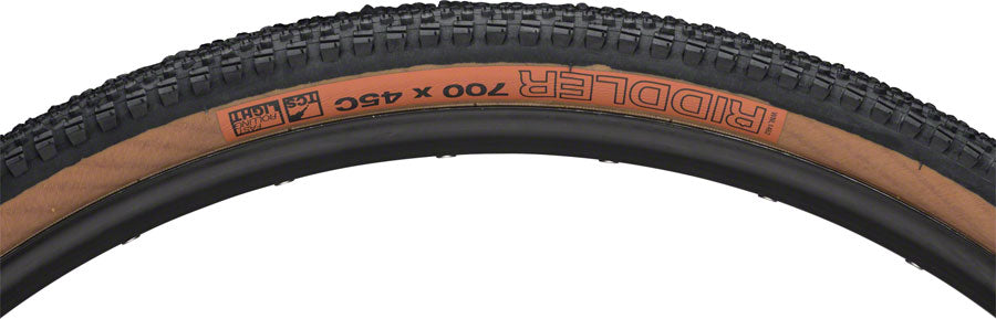 NEW WTB Riddler TCS Light Fast Rolling Tire: 700 x 45, Folding Bead, Tan Sidewall