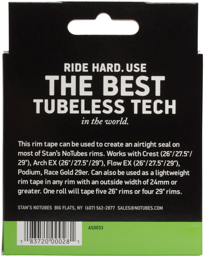 NEW Stan's NoTubes Rim Tape: 25mm x 10 yard roll
