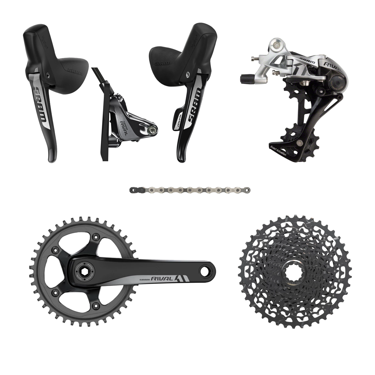 NEW SRAM Rival HRD 1x11 Speed Groupset, 170mm, 42t, 11-42t, GXP