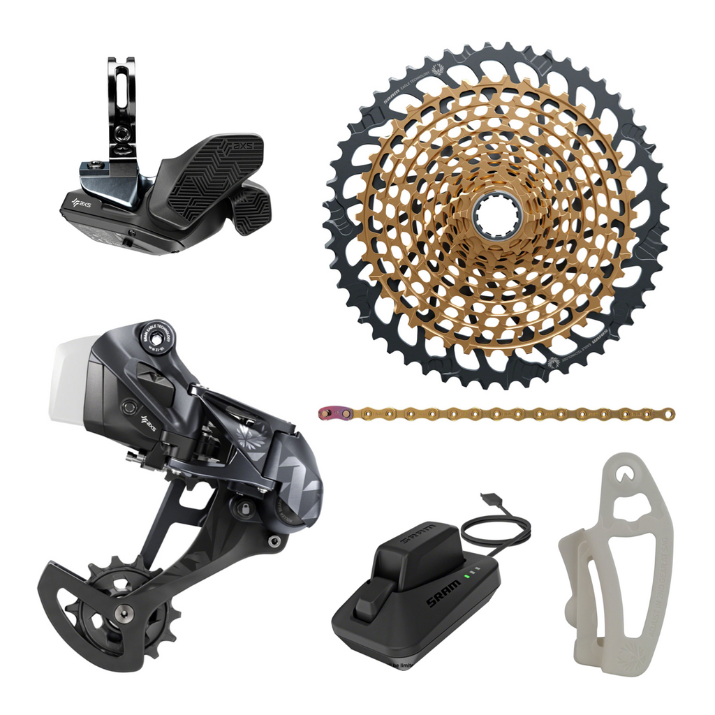 NEW SRAM XX1 Eagle AXS Gold Upgrade Kit - Rear Derailleur, Shifter, Cassette 10-52t, Chain, Charger/Cord, Battery